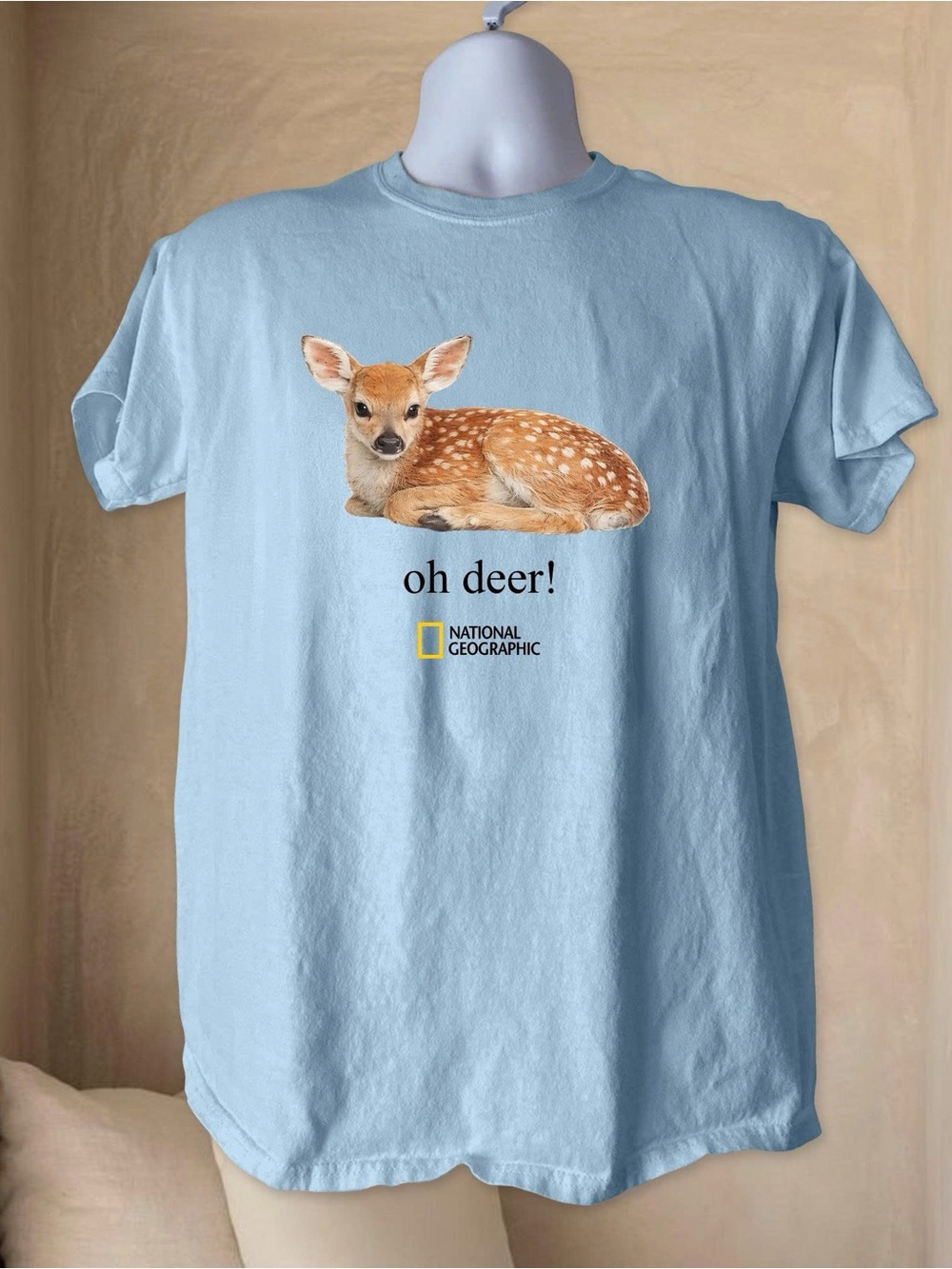 Gildan Light Blue National Geographic "Oh Deer" Graphic Tee